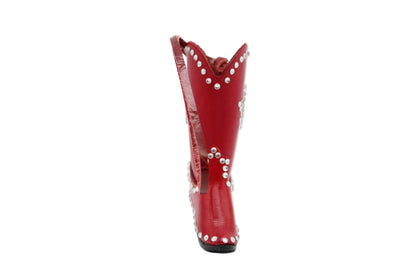 Handmade Leather Rhinestone Cowboy Boot Ornament
