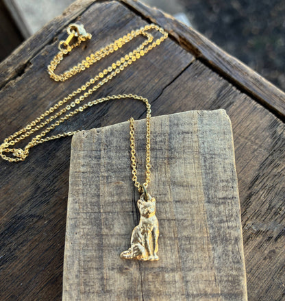 Tiny Vintage Cat Necklace