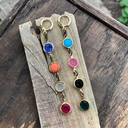 Colorful Vintage Crystal Drop Earrings