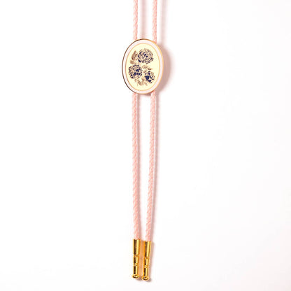 Navy Rose Bolo Tie
