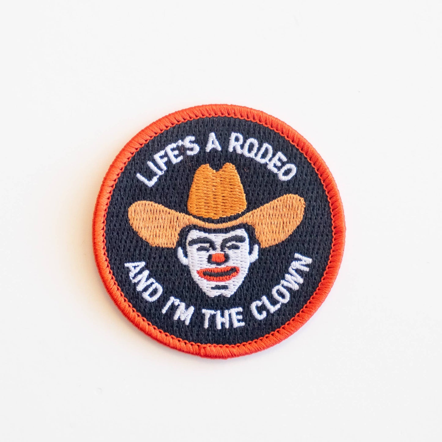 Rodeo Clown Iron-On Patch