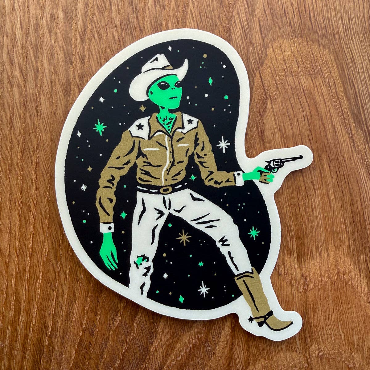 Alien Cowboy Vinyl Sticker
