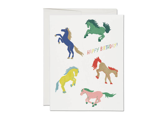 Wild Horses Birthday Greeting Card