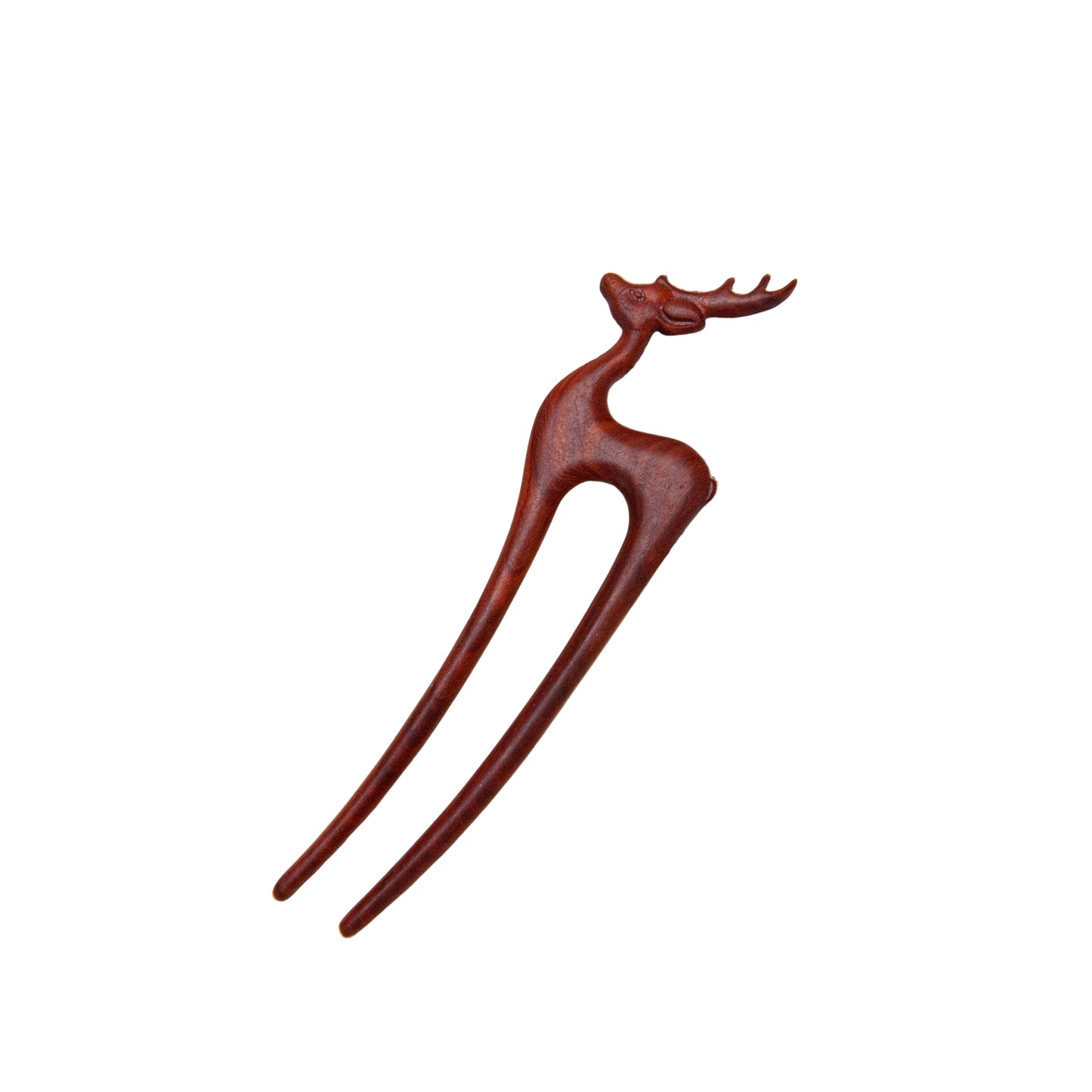 Wood Carved Deer Hair Stick