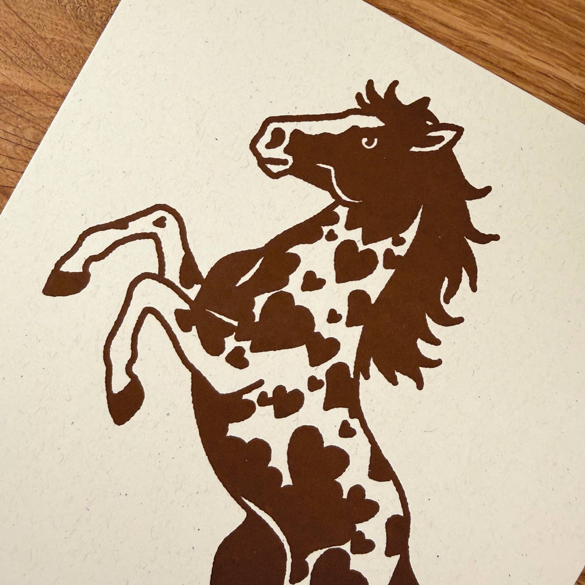 Rearing Hearts Horse - Signed Art Print