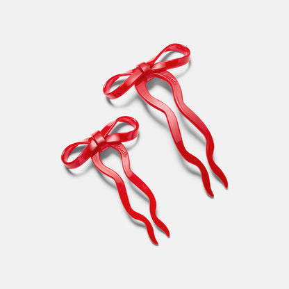 Bow Hair Pin Red