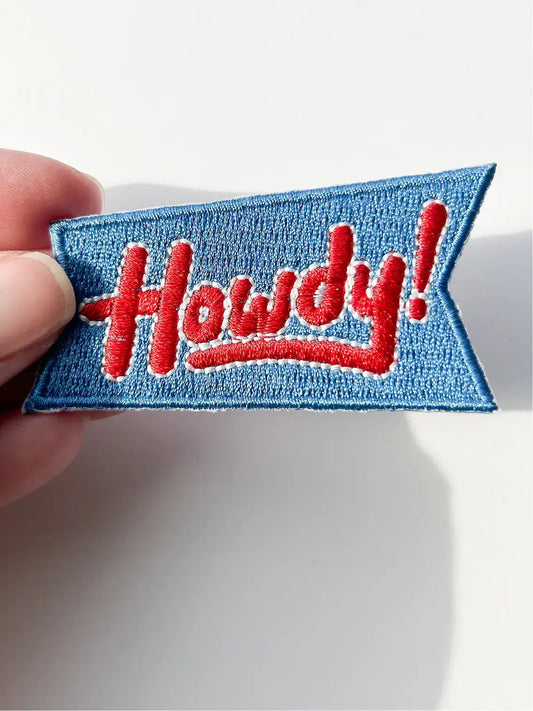 Blue Howdy Iron-On Patch