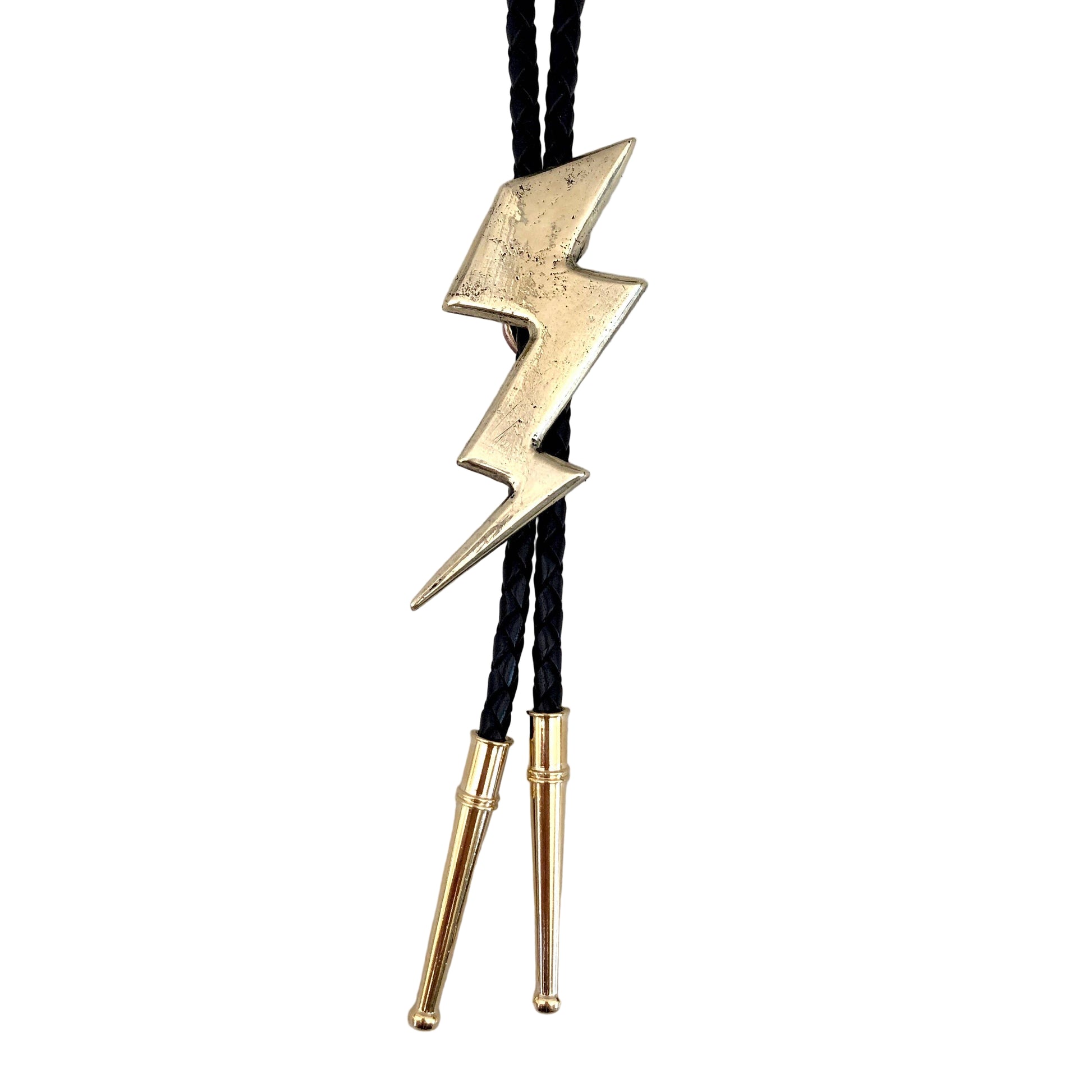 brass lightning bolt bolo