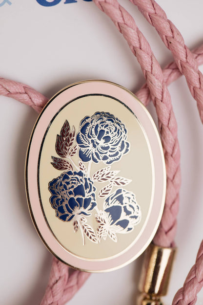Navy Rose Bolo Tie