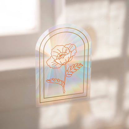 Poppy Sun Catcher Decal