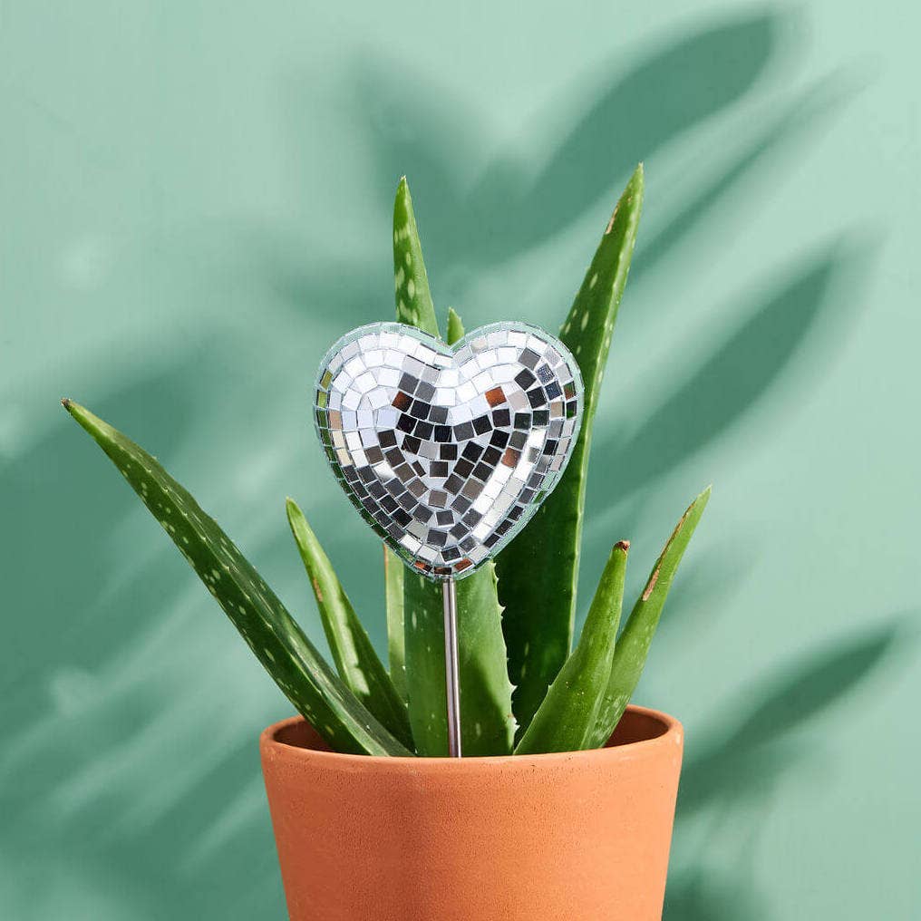 Disco Heart Plant Stake