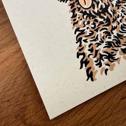 Golden Doodle Cowdog - Signed Art Print