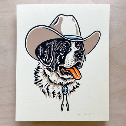Saint Bernard Cowdog - Signed Art Print