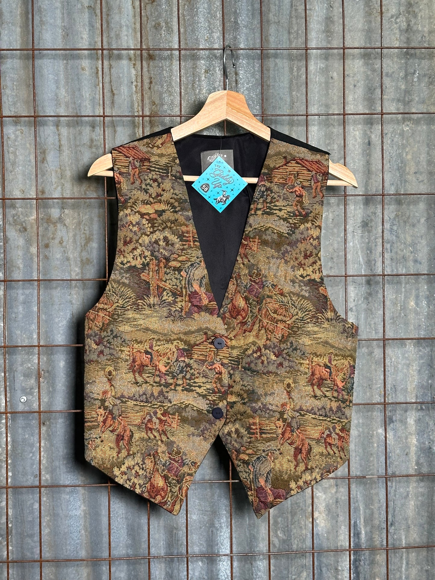 Vintage Cowboy Tapestery Vest