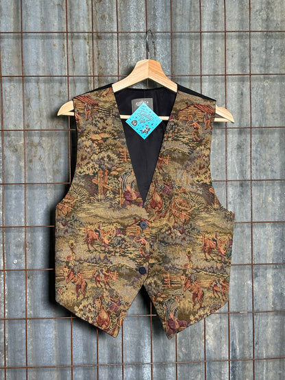 Vintage Cowboy Tapestery Vest