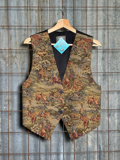 Vintage Cowboy Tapestery Vest