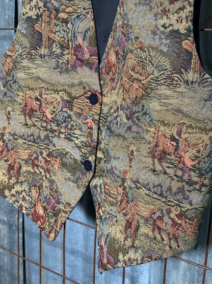 Vintage Cowboy Tapestery Vest