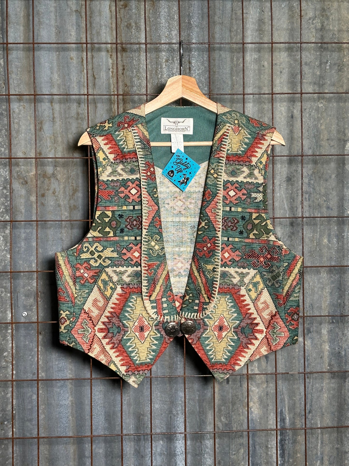 Vintage Turquoise Cream Concho Vest