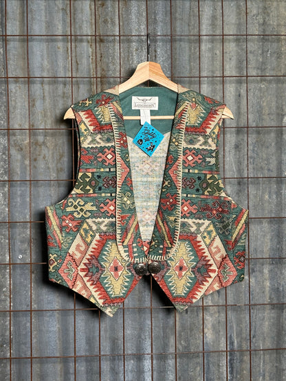 Vintage Turquoise Cream Concho Vest