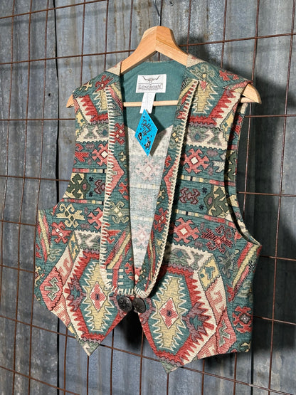 Vintage Turquoise Cream Concho Vest