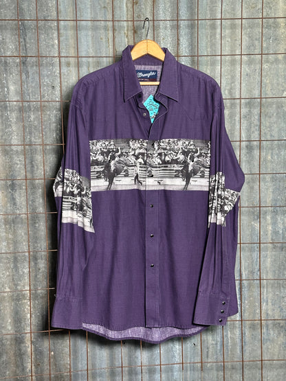 Vintage Purple Wrangler Rodeo Shirt