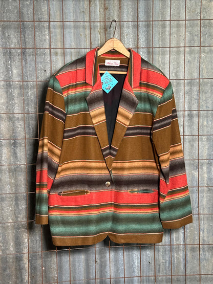 Vintage Striped Teal Camel Peach Blazer