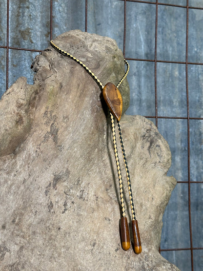 Vintage Wood Tip Bolo Tie