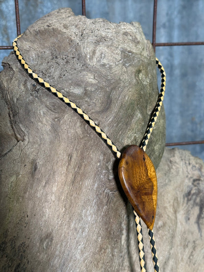 Vintage Wood Tip Bolo Tie