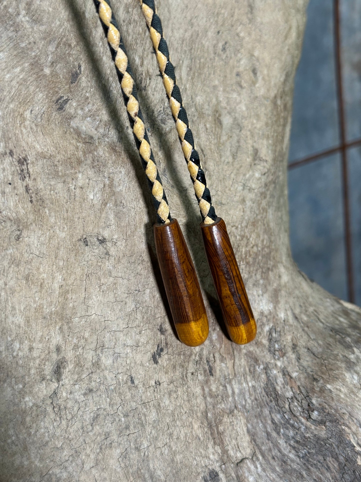 Vintage Wood Tip Bolo Tie