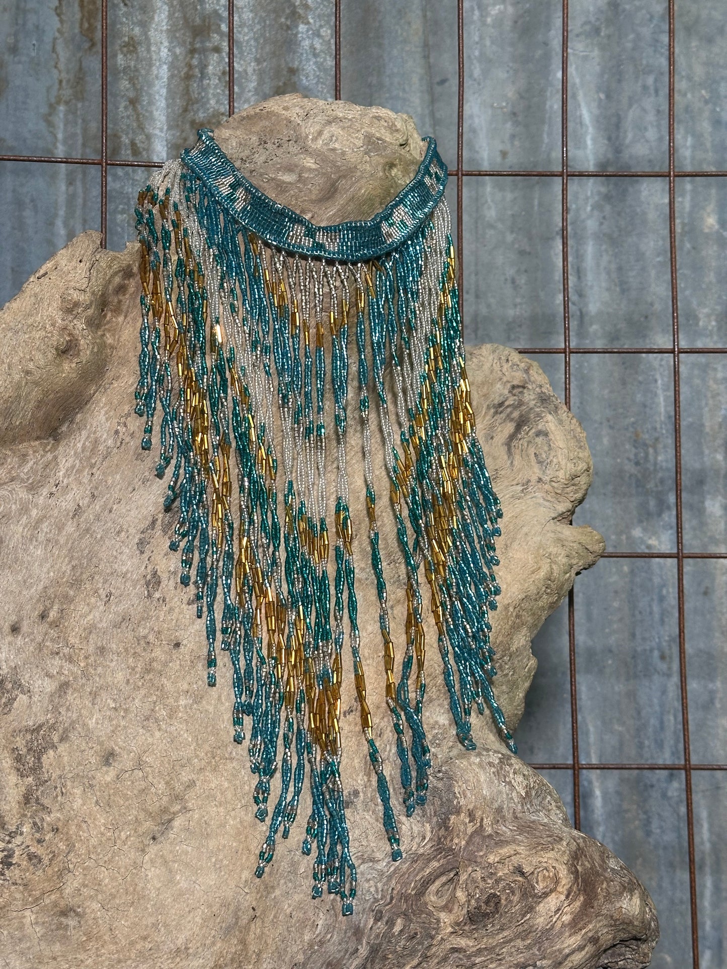 Turquoise Beaded Choker Necklace