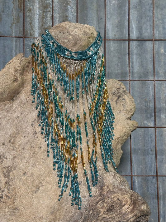 Turquoise Beaded Choker Necklace