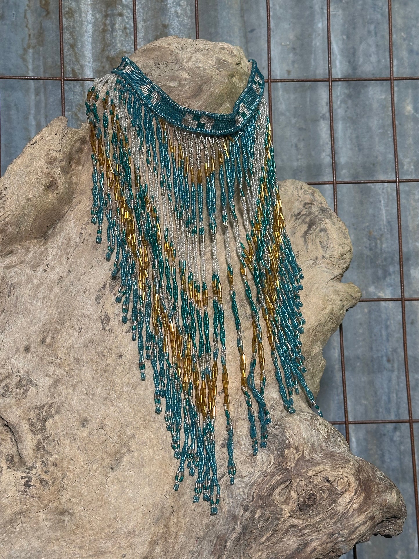 Turquoise Beaded Choker Necklace