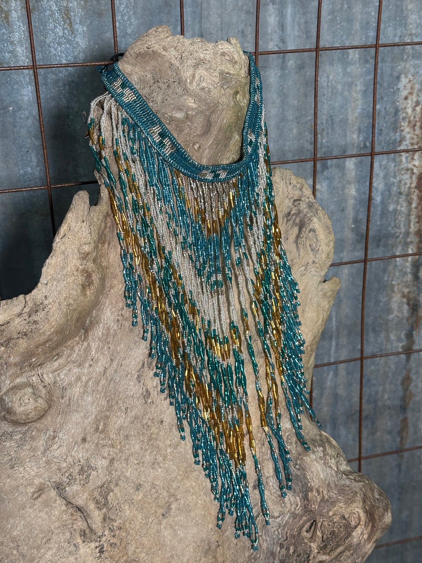 Turquoise Beaded Choker Necklace