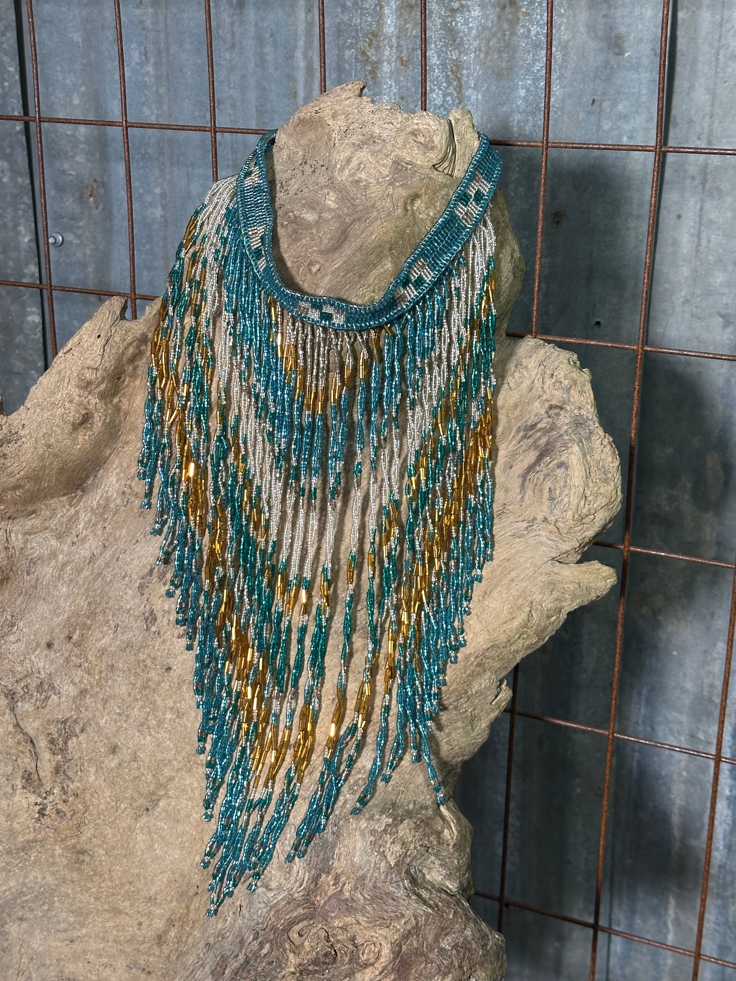 Turquoise Beaded Choker Necklace