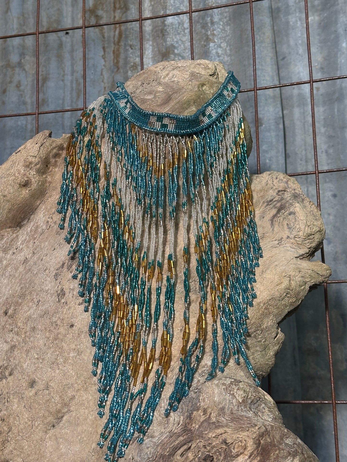 Turquoise Beaded Choker Necklace