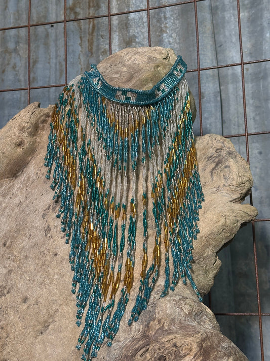 Turquoise Beaded Choker Necklace
