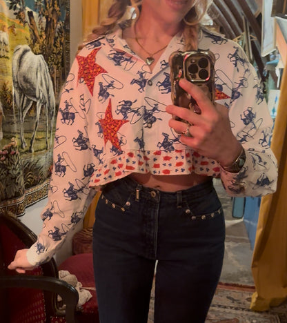 Local Handmade Cowboy Star Pig Ruffle Top