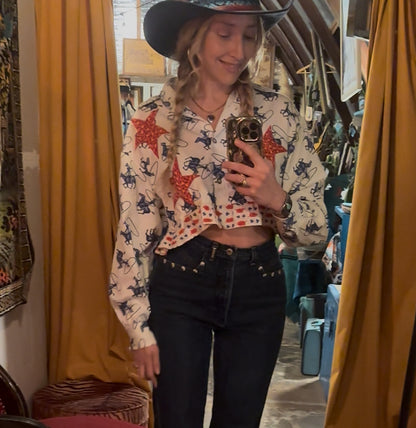 Local Handmade Cowboy Star Pig Ruffle Top