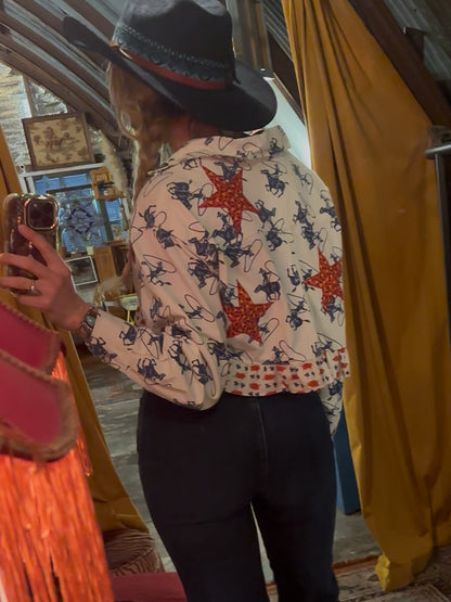 Local Handmade Cowboy Star Pig Ruffle Top