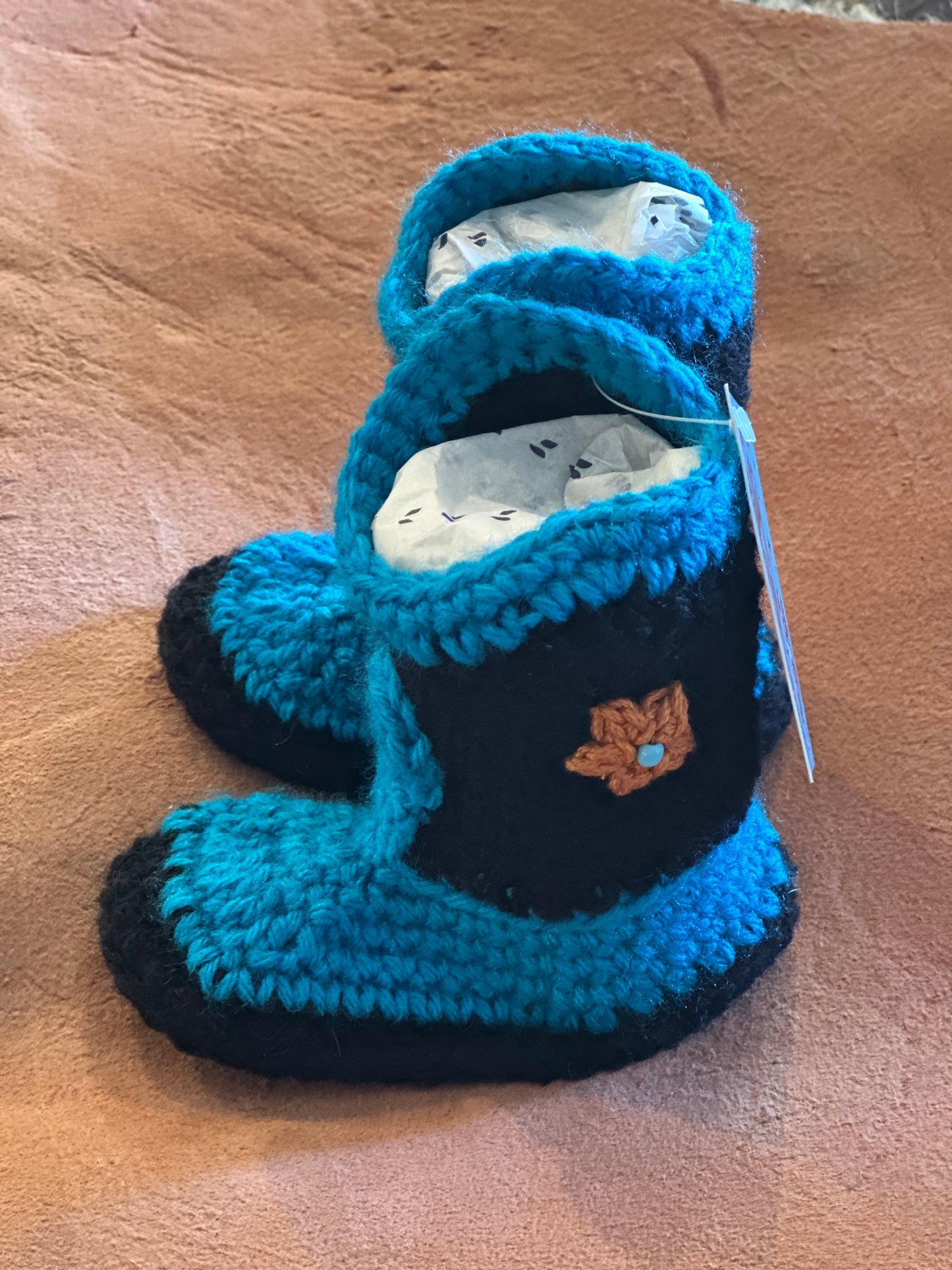 Local Handmade Crochet Baby Cowboy Boots