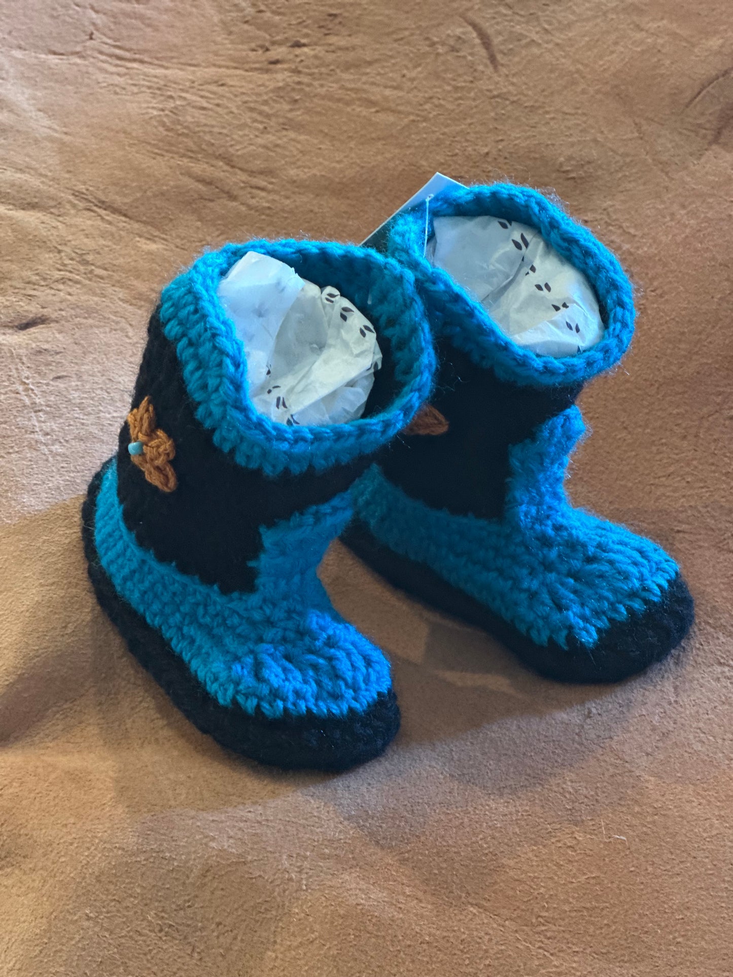 Local Handmade Crochet Baby Cowboy Boots