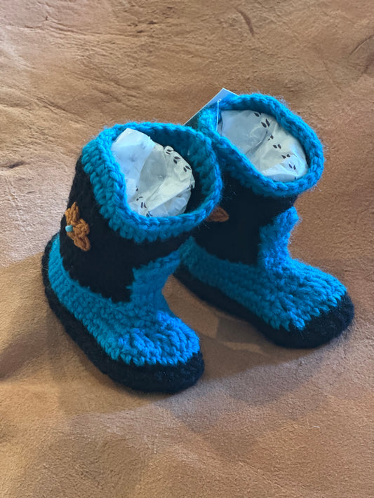Local Handmade Crochet Baby Cowboy Boots