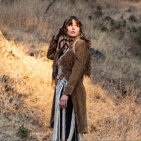 Local Tanned Sheepskin Vest in Rust