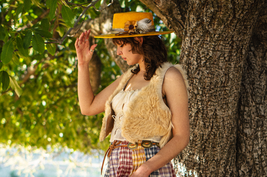 Local Tanned Sheepskin Vest in Cream