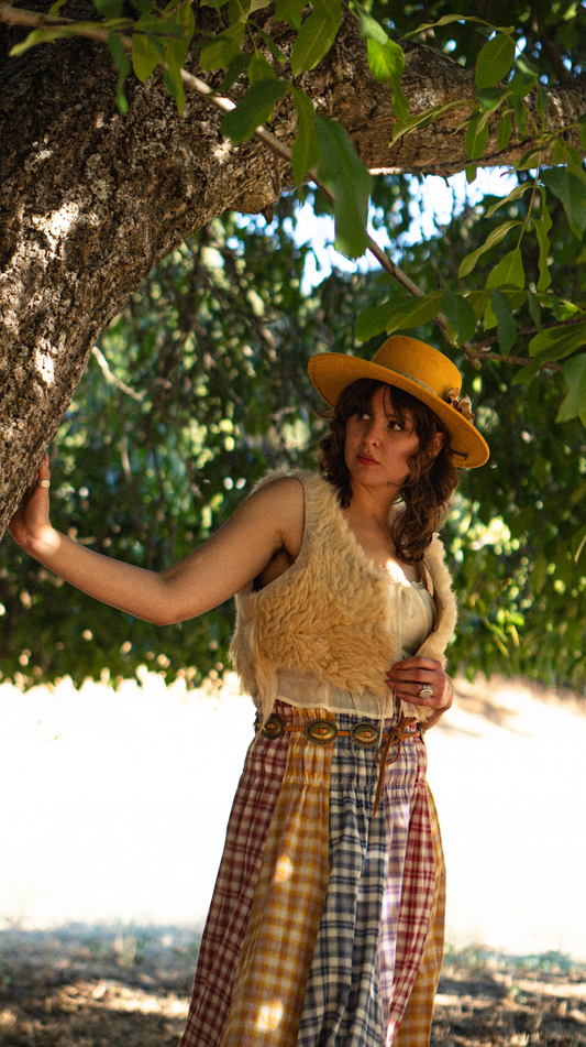 Local Tanned Sheepskin Vest in Cream