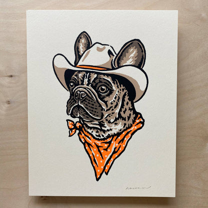 French Bulldog Cowdog Signed Art Print