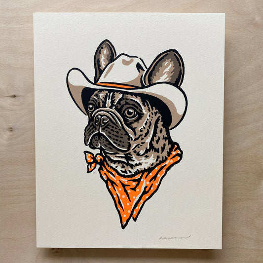 French Bulldog Cowdog Signed Art Print