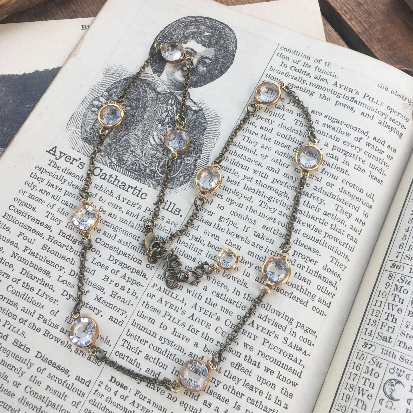 Vintage Crystal Stringed Necklace