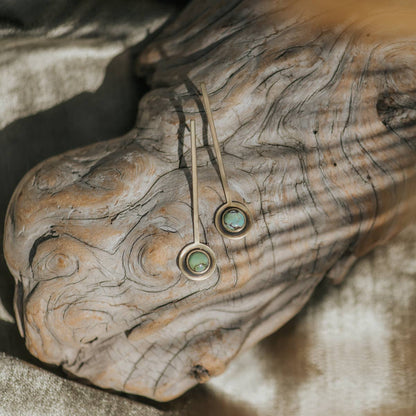 Turquoise Brass Bar Drop Studs