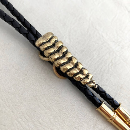 Rattlesnake Bolo Tie Brass